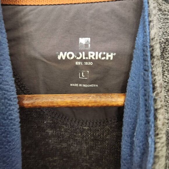 Woolrich Pullover Sweater Sweatshirt Men's Large 1/4 Snap Front Gray - Picture 4 of 5